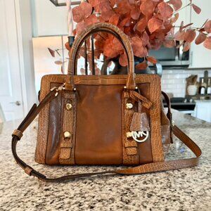 Michael Kors "Collins" Stud Medium Leather Satchel